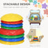 Eight-Piece Kids Stepping Stones, with Non-Slip Mats, Balance River Stones
