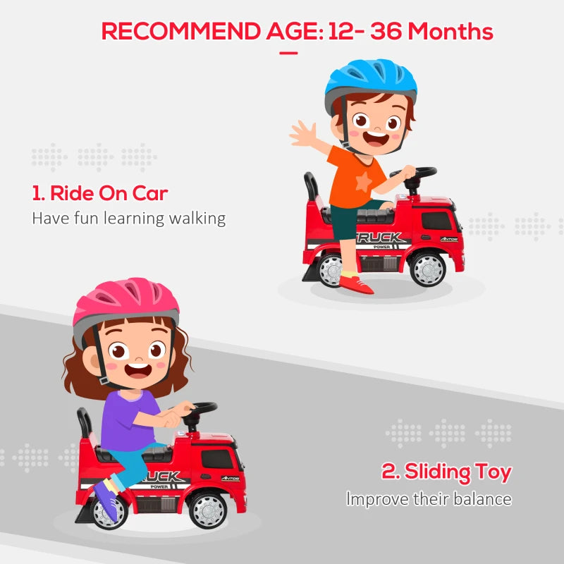 Compatible Kids Ride On Car Truck Mercedes Benz Licensed Toddler Foot To Floor Slider w/Under Seat Storage for 12 - 36 Months Red