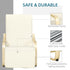 Wooden Armchair, Upholstered Linen Lounge Chair with Adjustable Footrest & Removable Cushion, Poang Chair for Living Room, Cream White