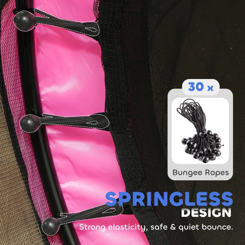 4.6ft Toddler Trampoline w/ Safety Enclosure Net, for Indoor Outdoor Use, Ages 3-6 Years, Pink