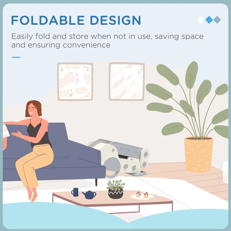 Foldable Kids Slide, Freestanding Baby Slide, for Ages 1.5-3 Years, Grey & Beige