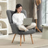 Teddy Fleece Wingback Accent Chair - Grey