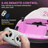 360° Rotation Kids Bumper Car, 12V Waltz Car with Remote Control, Dual Joystick, Music, Lights, Pink