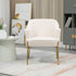 Fabric Accent Chair, Modern Armchair with Metal Legs for Living Room, Bedroom, Home Office, Cream