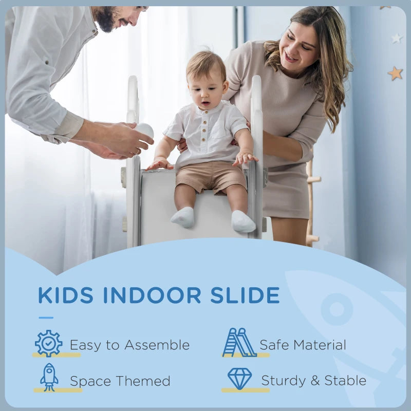 Space-Themed Baby Slide Freestanding Slide for Kids, for Ages 1.5-3 Years - Grey