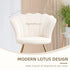 Velvet-Feel Lotus Petal Accent Chair - Cream
