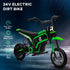 24V Electric Motorbike with Twist Grip Throttle, Music, Horn, 12" Pneumatic Tyres, 16km/h Max Speed - Green