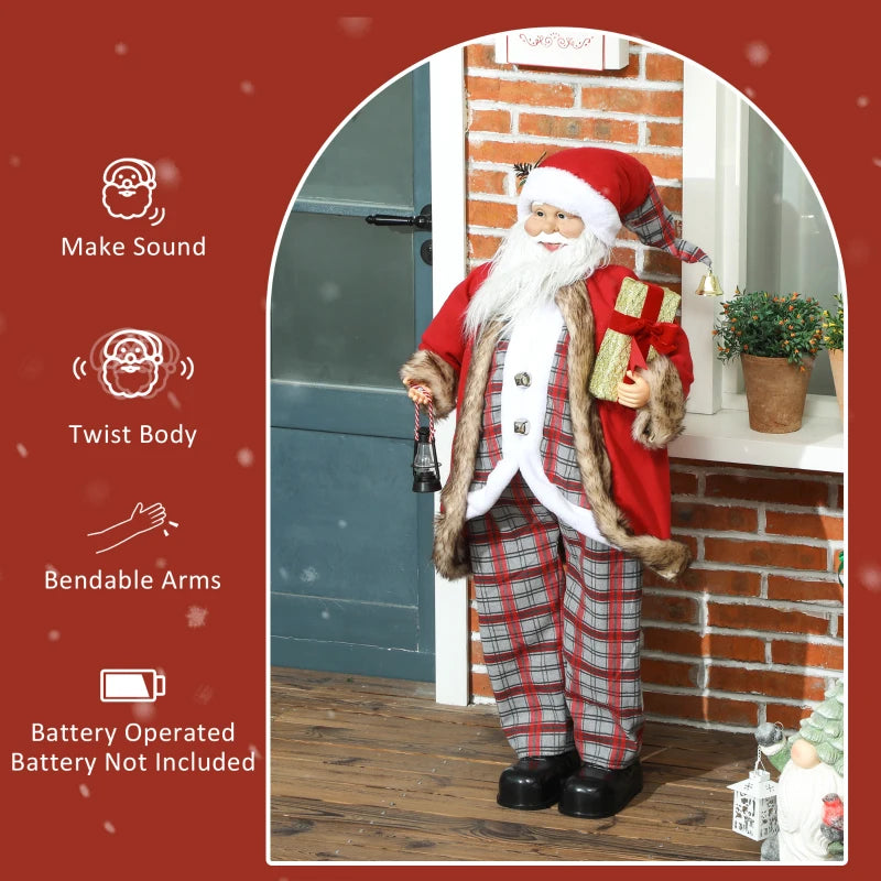 4'6" Animated Santa Claus Figure, with Sound - Red