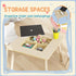 3-Piece Kids Table and Chairs Set with Convertible Desk and Storage Grid, Kids Activity Table for Nursery, Playroom
