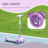 Kids 3 Wheel Scooter for 2-6 Years Old w/ Adjustable Height, LED Light, TPE Handlebar, Purple
