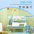 Kids Desk and Chair Set, with Storage Shelves, Washable Cover, for Ages 3-12 Years - Blue