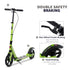 Kick Scooter, Folding 2 Wheel Scooter for 14+ Teens Adults, with Dual Brake System, Dual Suspension, 230mm Big Wheels, 3 Adjustable Handlebar, up to 100KG, Green