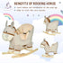 Kids Rocking Horse, Children Plush Ride On Donkey Animal Rocker w/ Sound, Wood Base Seat, Safety Belt, Baby Toy Rocker for Toddler 18 - 36 Months, Grey