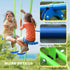Metal Garden Swing Set Height Adjustable Children Outdoor Backyard Play Set for Toddlers Over 3 Years Old, Green