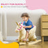 Kids Rocking Horse with Realistic Sounds, Safety Belt, Wooden Base, for Ages 18-36 Months, Cream White