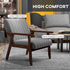 Mid Century Accent Chair, with Wooden Legs - Grey