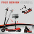 Steel Ride on Powered Scooter, Folding E-Scooter with Warning Bell, 15km/h Maximum Speed, for 6-14 Years Old, Red