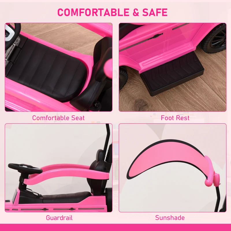 3 in 1 Kids Children Ride on Push Car Toddler Sliding Car G350 Licensed Walker Foot to Floor Slider Push-Along with Horn Steering Wheel NO POWER Manual, Pink