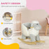 Rocking Horse, Ride on Lamb with Safety Belt, Sound, for Ages 18-36 Months, Grey