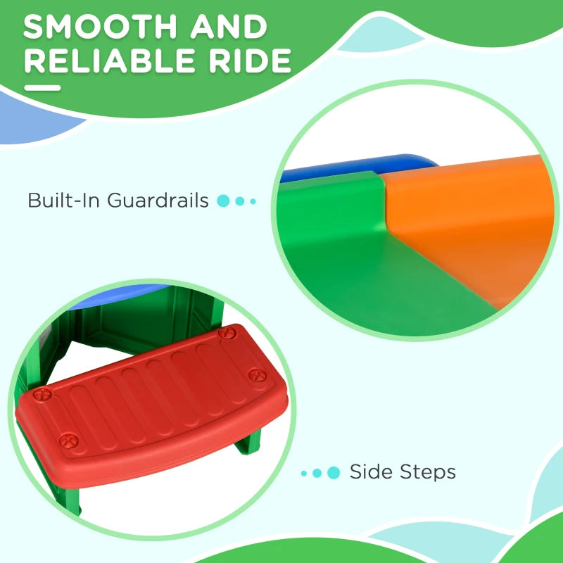 3(m) Four-Piece Ride on Kids Roller Coaster w/ Non-Slip Steps, for Ages 2-5 Years - Multicoloured