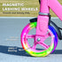 Scooter for Kids Aged 3-8 Years, with Adjustable Handle, Two Light Up Wheels, Handbrake, Rear Brake, Pink