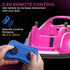 Angry Bird Licensed Waltzer Car, 12V Kids Bumper Car w/ Joysticks, Remote, Music LED Lights, Pink