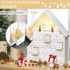 24-Drawer Christmas Advent Calendar, Wooden Light-Up Traditional Decoration, Adults Kids Countdown Holiday House w/ Lights Handle White
