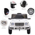 Mercedes Benz G500 Licensed 12V Kids Electric Ride On Car Toy with Parental Remote Control Battery-powered 2 Motors Music Lights MP3 for 3-8 Years Old White