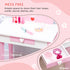 Kids Dressing table Set w/ Mirror, Stool, Drawer, Cute Patterns, for Ages 3-6 Years - Pink
