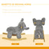 Kids Children Rocking Horse Plush Ride on Animal Wooden Riding Traditional Rocker Gift w/32 nursery rhymes (Grey Elephant)