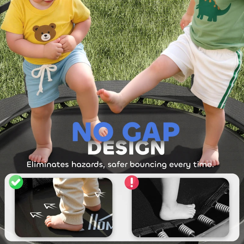4.6FT/55" Kids Trampoline with Safety Enclosure, Outdoor Indoor Use, for Ages 3-10 Years, Black