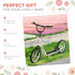 Kick Scooters for Kids with Adjustable Height, Anti-Slip Deck, Dual Brakes, Rubber Tyres, for Boys and Girls Aged 5+ Years Old - White