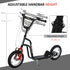 Teen Kick Scooter with Adjustable Handlebar, Inflatable Wheels, Two Brakes, Black