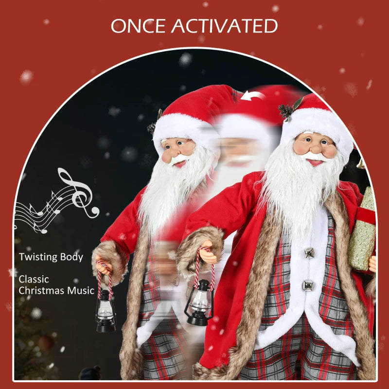 4'6" Animated Santa Claus Figure, with Sound - Red