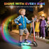 Folding Electric Scooter for Kids, with Dual Brakes, Front Suspension, LED Colourful Lights, Red