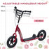 Kids Scooter Kick Scooter, with 12" EVA Tyres, Rear Brake, Big Wheels Scooter for 5-12 Years , Red