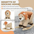 Kids Lion-themed Rocking Horse, with Roaring Sound Button, Seatbelt, Brown