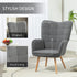 Teddy Fleece Wingback Accent Chair - Grey