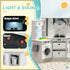 Toy Kitchen with Running Water, Lights, Sounds, Apron and Chef Hat, Water Dispenser, for Ages 3-6 Years, Grey