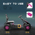 Kids Pedal Go Kart, with Adjustable Seat, Inflatable Tyres - Pink
