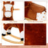 Baby Rocking Horse Plush Ride on Animals Rocker with Sound Handle Grip for kids 3-6 years - Brown
