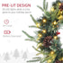 60" Cone and Berry Christmas Wreath, with LED Lights