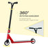 Stunt Scooter, 360° Entry Level Tricks Scooter w/ Lightweight Aluminium Deck and ABEC 7 Bearing, For Age 14+ Beginners, Red
