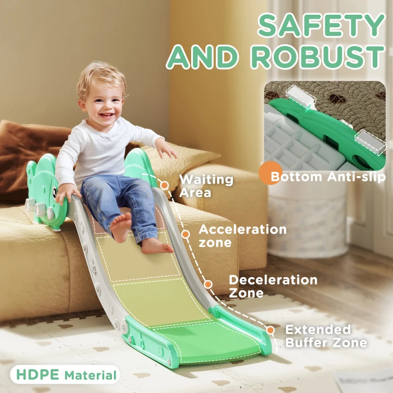 Kids Sofa Slide with 130cm Extended Length, HDPE Toddler Slide for Sofa, Bed, Stairs, Easy Assemble & Storage, Green