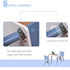 3 Pcs Kids Table & Chairs Set w/ Wood Legs Safe Corners Cute Stars Seating Mini Furniture Home Playroom Bedroom Dining Room Blue
