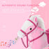 Baby Rocking Horse Plush Ride on Animals Rocker with Sound Handle Grip for Kids 3-6 Years - Pink