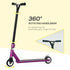 Stunt Scooter, 360° Entry Level Tricks Scooter w/ Lightweight Aluminium Deck and ABEC 7 Bearing, For Age 14+ Beginners, Purple