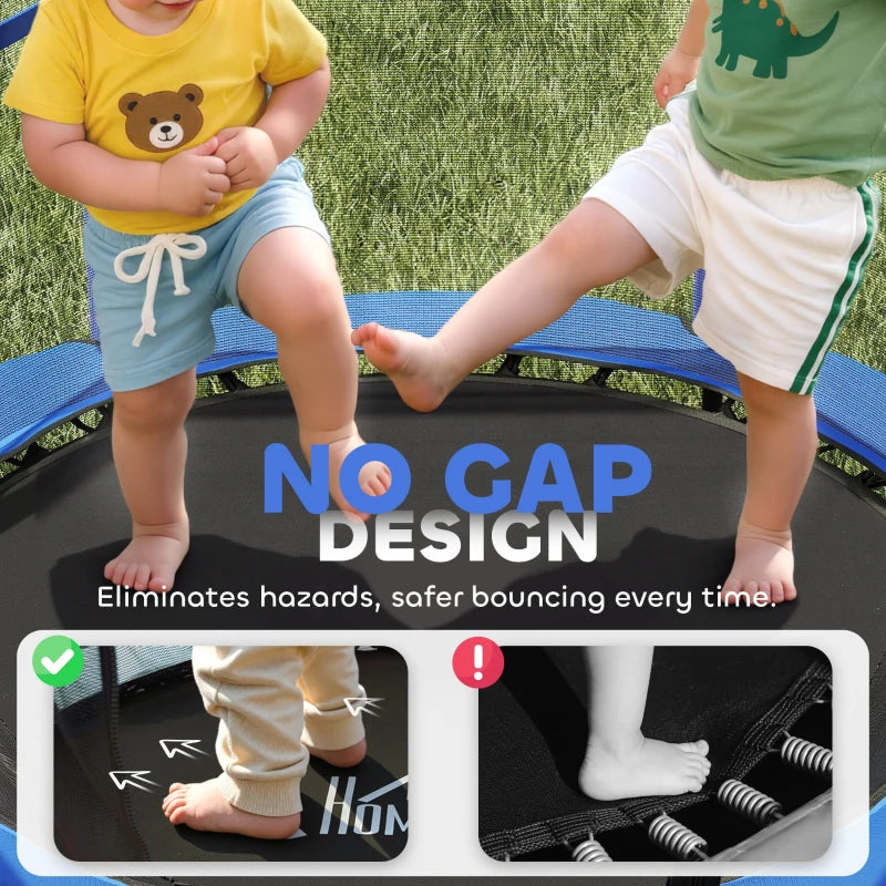 4.6FT/55" Kids Trampoline with Safety Enclosure, Outdoor Indoor Use, for Ages 3-10 Years, Blue