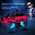 12V Battery Powered Kids Ride-On Car, Electric Truck w/ Spring Suspension, Remote, Music, Horn, Lights, Pink
