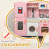 Play Kitchen, Kids Kitchen Set with Lights and Sounds, Double Stoves, Ice Maker, Chalkboard for 3+ Years, Pink